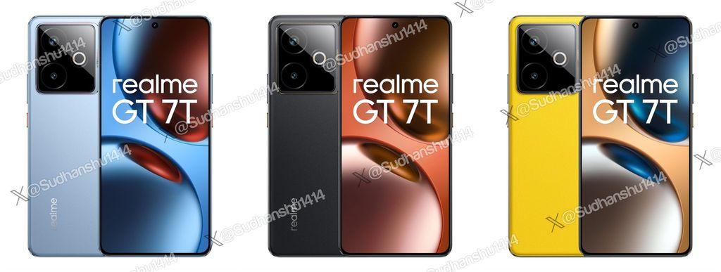 Realme 真我 GT 7T 手机渲染图曝光：搭载7000mAh电池与5000万像素主摄像头